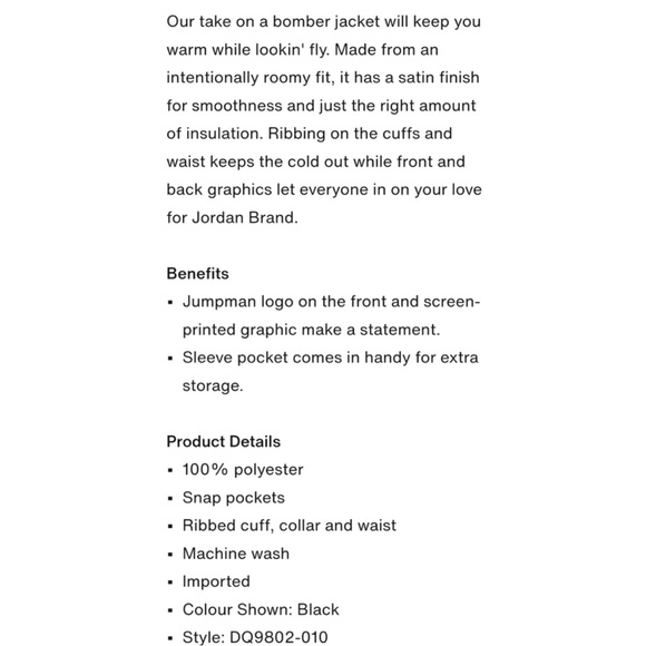 Nike Jordan Flight Renegade Black Bomber Jacket - Picture 14 of 15